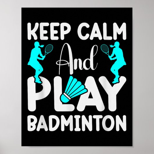 Poster Badminton Shuttle Racket Badminton Player 3  (Devant)