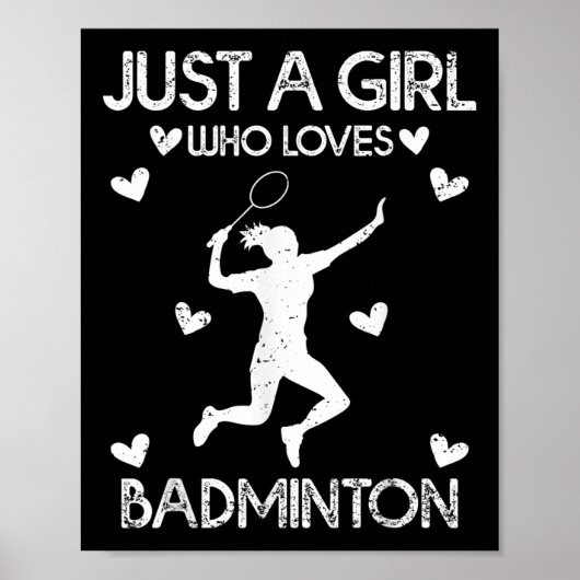 Poster Badminton Sport Adulte Tee Juste Une Fille Qui Aim (Devant)