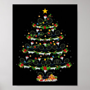 Poster Badminton Sports Lover Lighting Badminton Christma