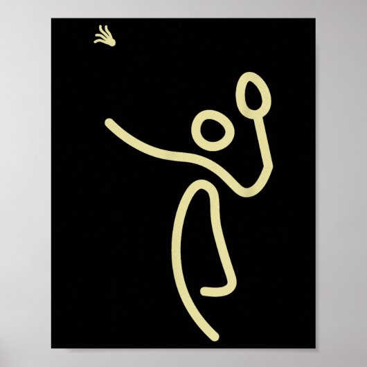 Poster Badminton Stick Man – Idée Cadeau Volant  (Devant)