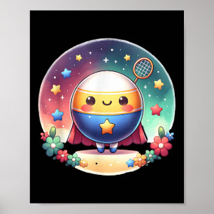 Poster Badminton Superhero Super Hero Badminton