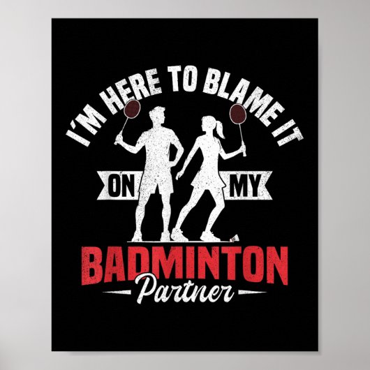 Poster Badminton Team Game Partner Shuttle Player Badmint (Devant)