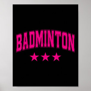 Poster Badminton Toutes les étoiles roses Clic Rétro Univ
