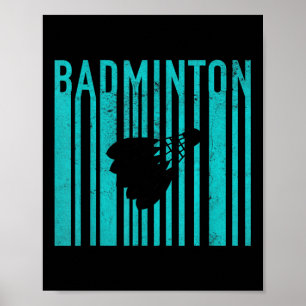 Poster Badminton Vintage - Joueur de Badminton Rétro - Ba