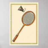 Poster Badminton vintage - Retro Racket Art (Devant)