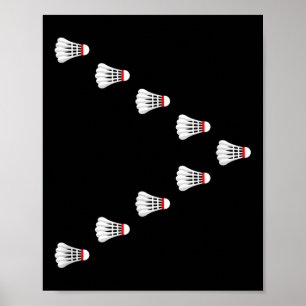 Poster Badminton - Volants volant en formation en V 