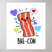Poster Bae-con Funny Bacon Pun (Devant)
