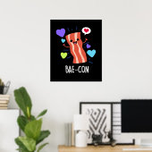 Poster Bae-con Funny Bacon Pun (Bureau à domicile)