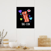 Poster Bae-con Funny Bacon Pun (Cuisine)
