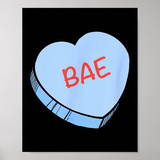 Poster “bae” Conversation Hearts Valentine’s Day (Devant)