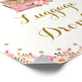 Poster Bagages Boho Floraux de Miss à Mme Livraison (Coin)