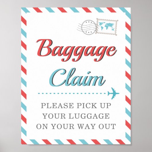 Poster Bagages Réclamation Voyage Avion Table Favori (Devant)