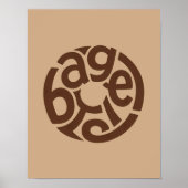 Poster Bagel Bakery Typographic Art Cozy Kitchen Café (Devant)