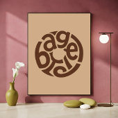 Poster Bagel Bakery Typographic Art Cozy Kitchen Café