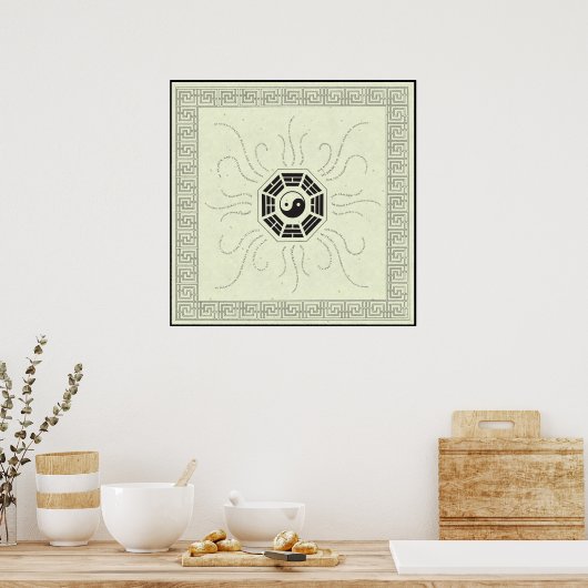 Poster Bagua avec des avirmations (Cuisine)