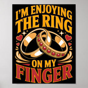 Poster Bague au doigt fiancée femme marié fiancé