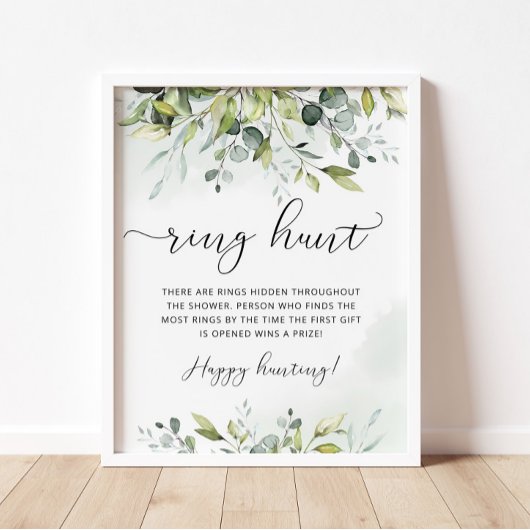 Poster Bague de verdure chasse nuptiale jeu de douche