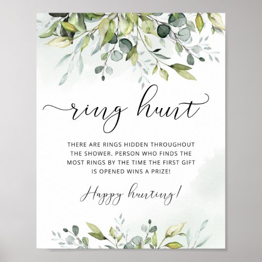 Poster Bague de verdure chasse nuptiale jeu de douche (Devant)