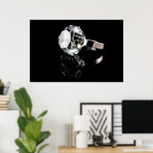 Poster Bague diamant sur noir (Bureau à domicile)
