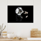 Poster Bague diamant sur noir (Cuisine)