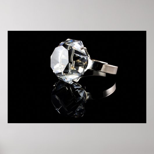 Poster Bague diamant sur noir (Devant)