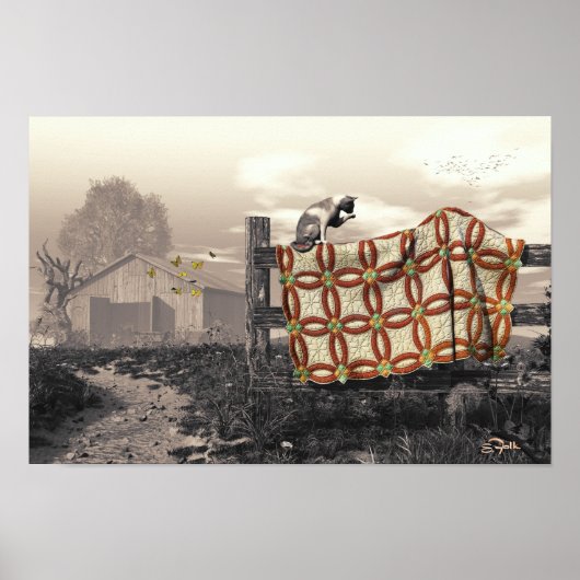 Poster Bague Mariage double (Devant)