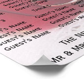 Poster Bagues d'or Rose Pétales Design Mariage Siège (Coin)