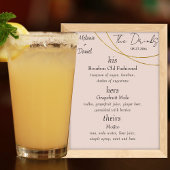 Poster Bagues minimalistes "Les Boissons" Barre Mariage