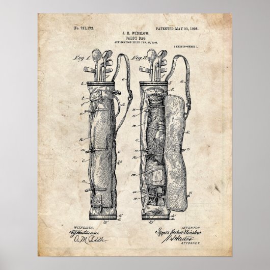 Poster Baguette Bag de Golf Caddy (Devant)