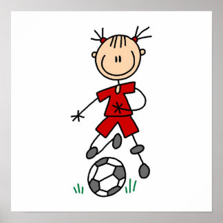 Poster Baguette Rouge Uniforme Figure Soccer Joueur Cadea