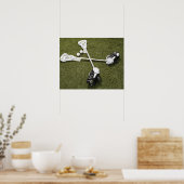 Poster Baguettes de crosse, gants et boules sur artificie (Cuisine)