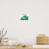 Poster Baguettes mignonnes grillant des marshmallows dess (Cuisine)