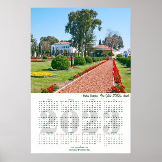Poster Bahai Gardens, Acre(2013). Israel. Calendar 2022