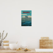 Poster Bahamas Carribean, paysage typique Carte postale (Cuisine)