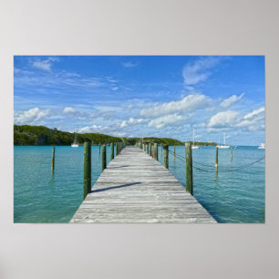 Poster Bahamas Fishing Pier, Great Abaco Island, Bahamas