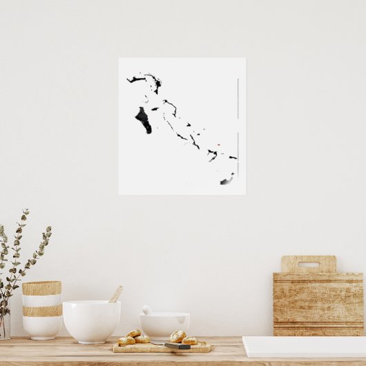 Poster Bahamas Flag Map full size (Cuisine)