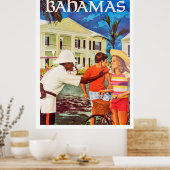 Poster Bahamas, un policier se dirige vers un couple (Cuisine)