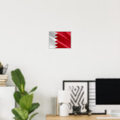 Poster Bahreïn - Drapeau. (Bureau à domicile)