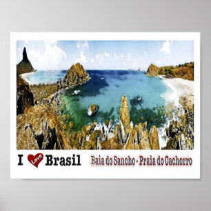Poster Baia do Sancho - I Love - Brazil -