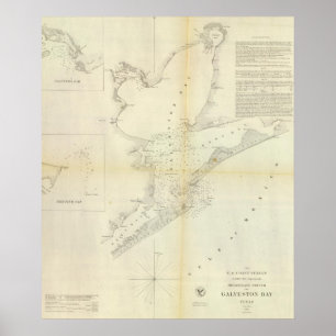 Poster Baie de Galveston, le Texas