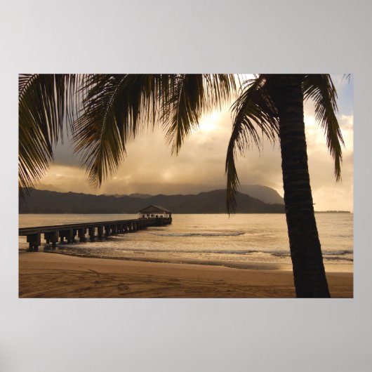 Poster Baie de Hanalei - Kauai, Hawaii (Devant)