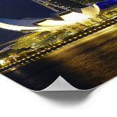 Poster Baie de la marina de Singapour la nuit (Coin)