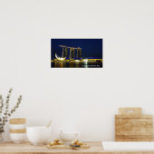 Poster Baie de la marina de Singapour la nuit (Cuisine)