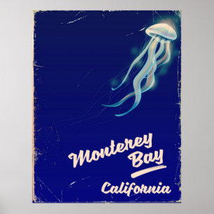Poster Baie de Monterey Californie Jelly vintage voyage