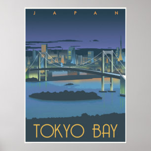 Poster Baie de Tokyo la nuit