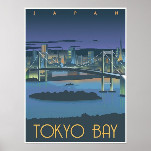 Poster Baie de Tokyo la nuit (Devant)