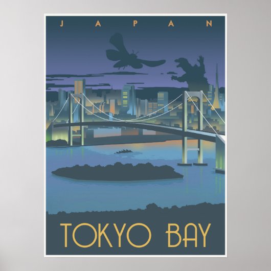 Poster Baie de Tokyo la nuit (Devant)