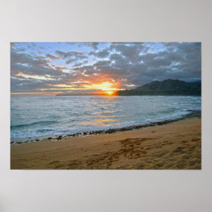 Poster Baie de Wainiha, Kauai, Hawaï, Lever du soleil