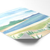 Poster Baie d'herbe de plage | Art de mer côtier océan aq (Coin)