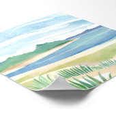 Poster Baie d'herbe de plage | Océan aquarelle mer côtièr (Coin)
